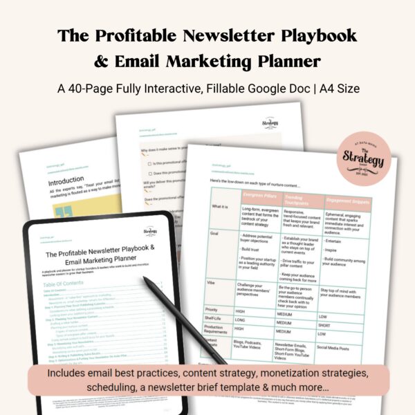 The Profitable Newsletter Playbook & Email Marketing Planner Stack
